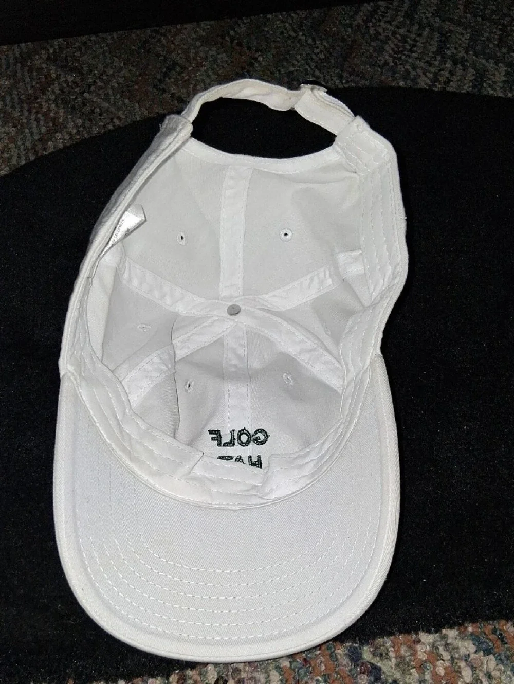 White Golf Hat with Green Embroidery